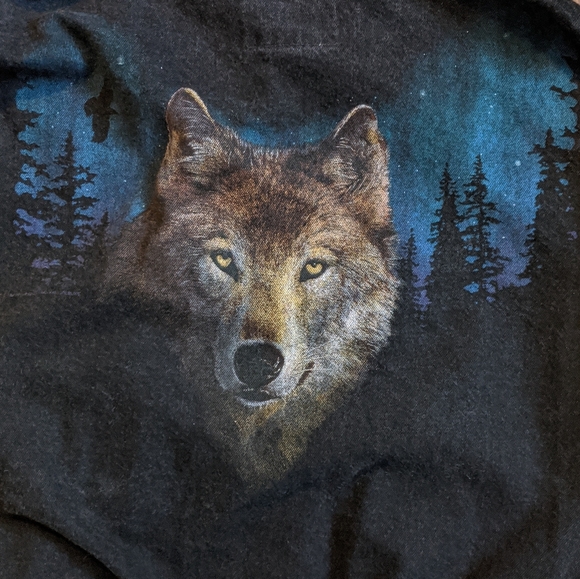 Vintage 90s Call of the Wild Wolf Jean Jacket XL - Picture 5 of 8